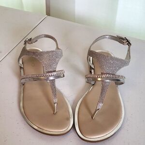 Aldo Size 7.5 Silver Sandals